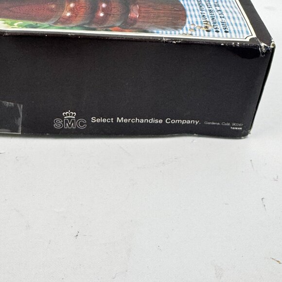 SMC Salt Shaker & Pepper Mill Grinder set 11" Vintage Walnut Brown Wood New Box - Picture 11 of 11
